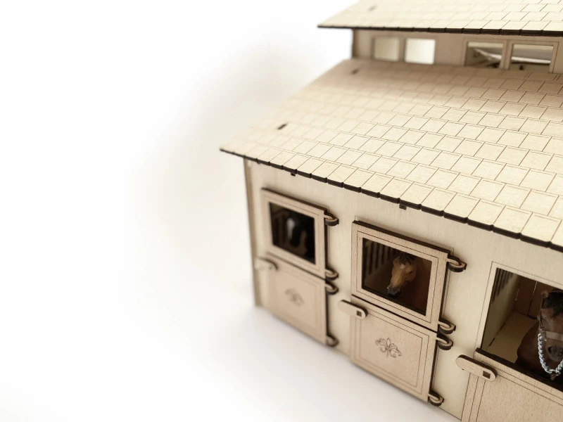 Laserdatei - Haus mit 10 Pferdeboxen