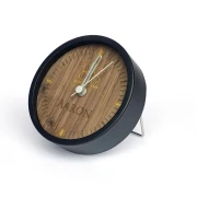 Schwarzer Wecker  Nuss - individualisierbar