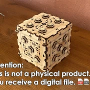 Safe with combination lock, Laser cut files Pdf, Ai, Dxf, Svg, Eps, Digital product, Cube Escape Room Puzzle Box Escape World