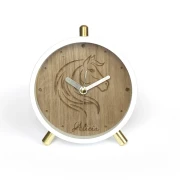 Weißer Wecker Nuss - individualisierbar