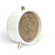 Weißer Wecker Nuss - individualisierbar