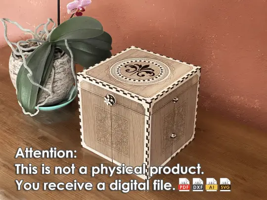 große klappbare Schmuckschatulle Schminkkiste Aufbewahrungsbox Organizer - Laserschnittdatei Pdf Ai Dxf Svg für Ohrhänger Ringe Ketten uvm.