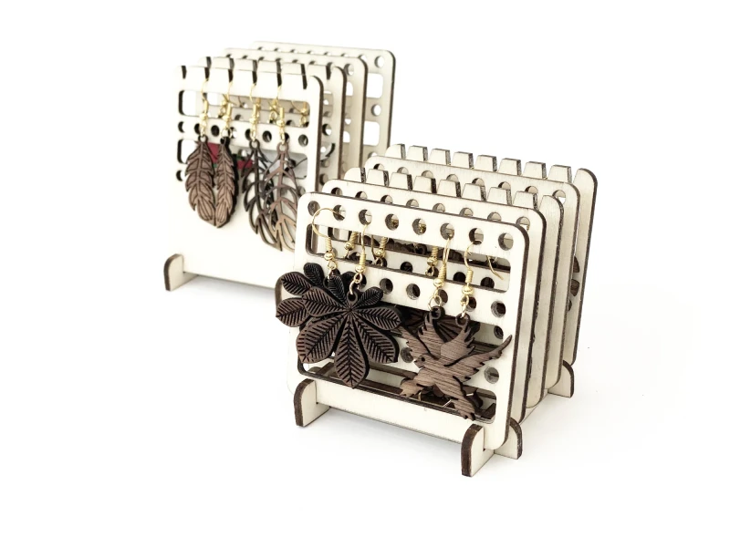 große klappbare Schmuckschatulle Schminkkiste Aufbewahrungsbox Organizer - Laserschnittdatei Pdf Ai Dxf Svg für Ohrhänger Ringe Ketten uvm.