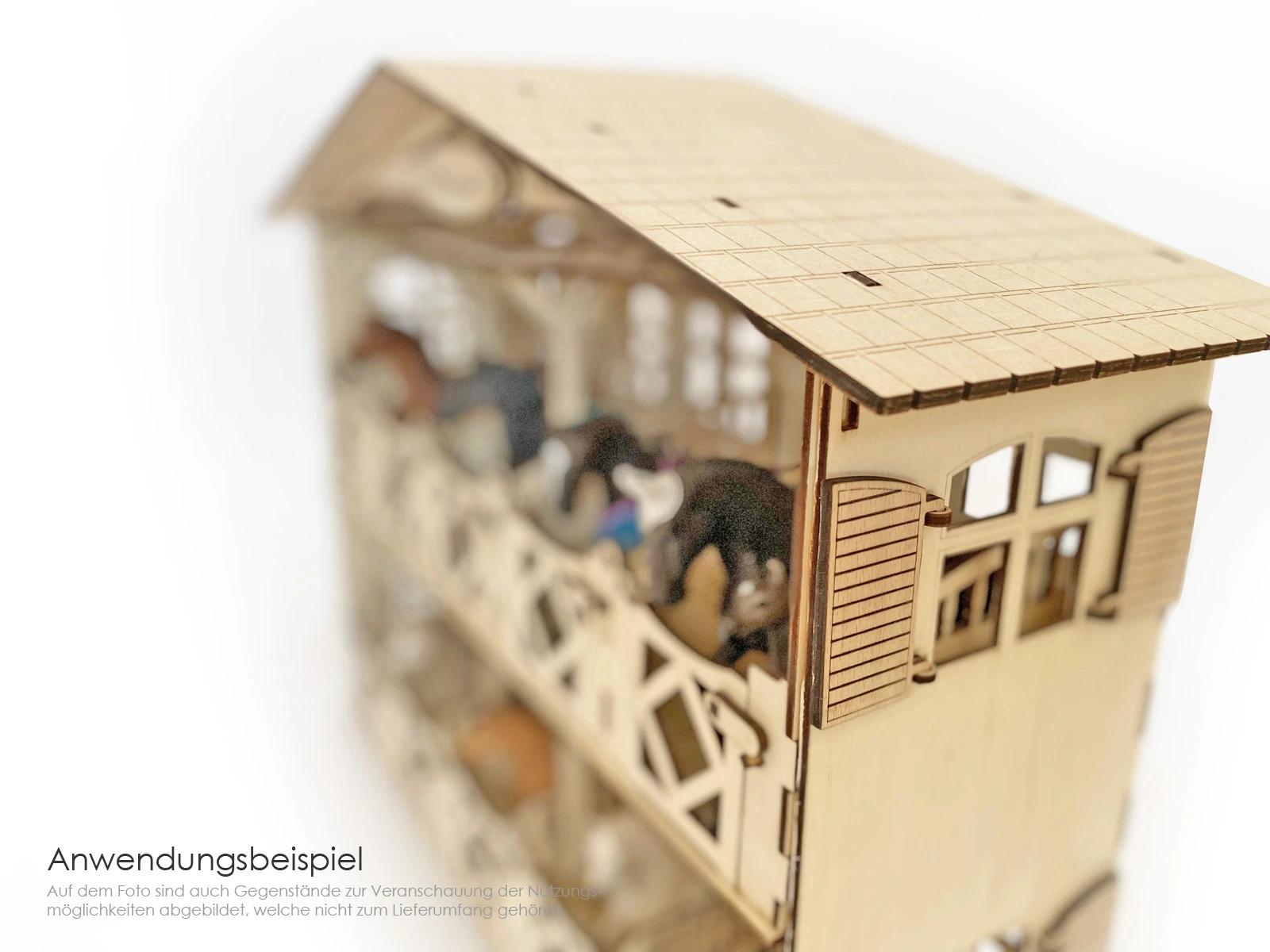 X 2 in 1 Wandregal & Pferdestall aus Holz passend für Schleich, Bayala, Collecta, Breyer, Horse Club