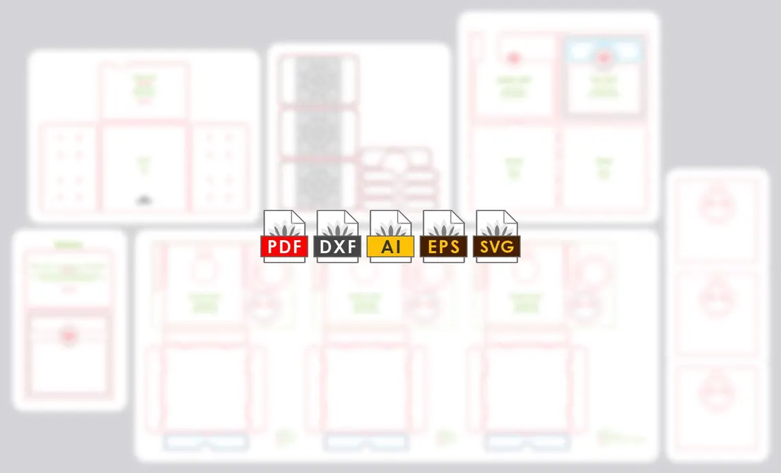 Collier/Ketten-Schrank Schmuckschatulle Aufbewahrungsbox - Laserschnittdatei Pdf Ai Dxf Svg für Collier, Ketten und Ohrringe