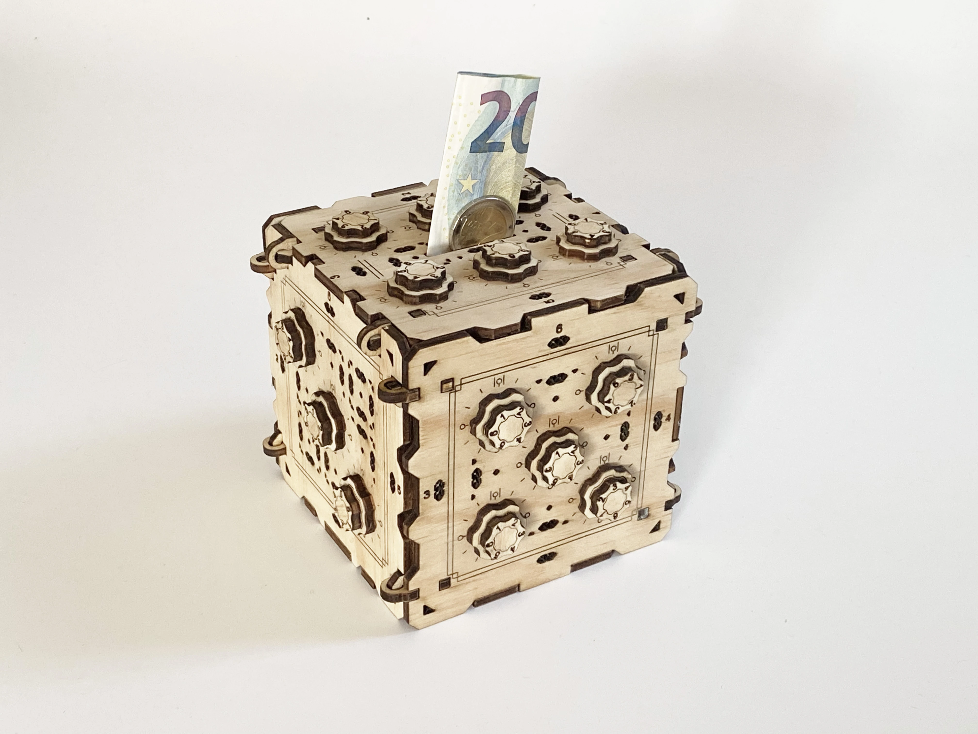 Safe with combination lock, Laser cut files Pdf, Ai, Dxf, Svg, Eps, Digital product, Cube Escape Room Puzzle Box Escape World