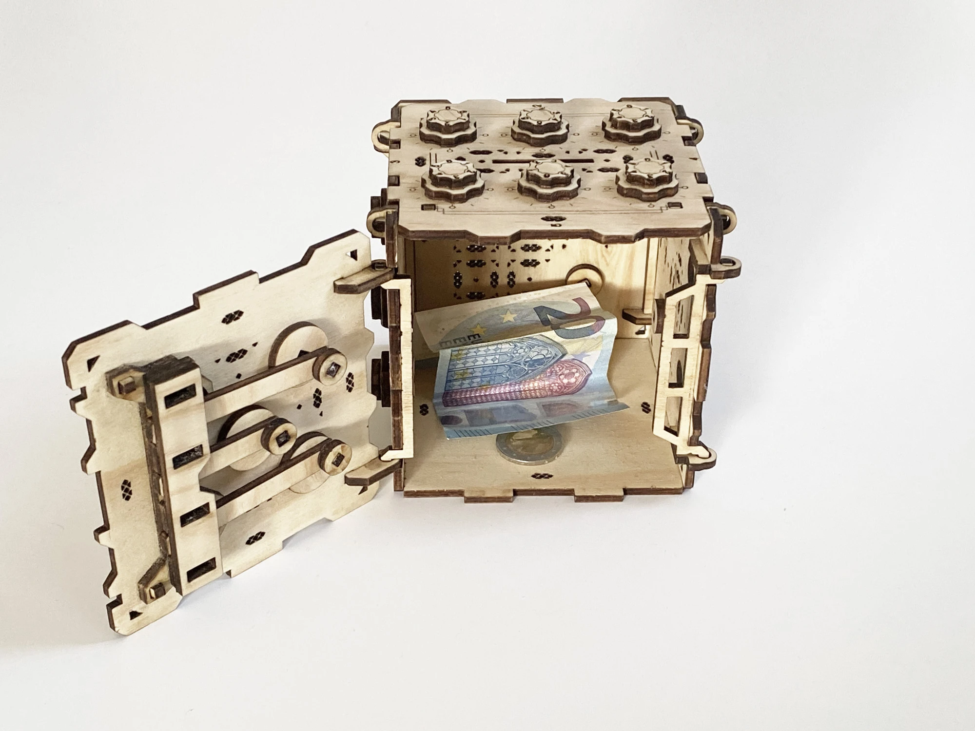 Safe with combination lock, Laser cut files Pdf, Ai, Dxf, Svg, Eps, Digital product, Cube Escape Room Puzzle Box Escape World