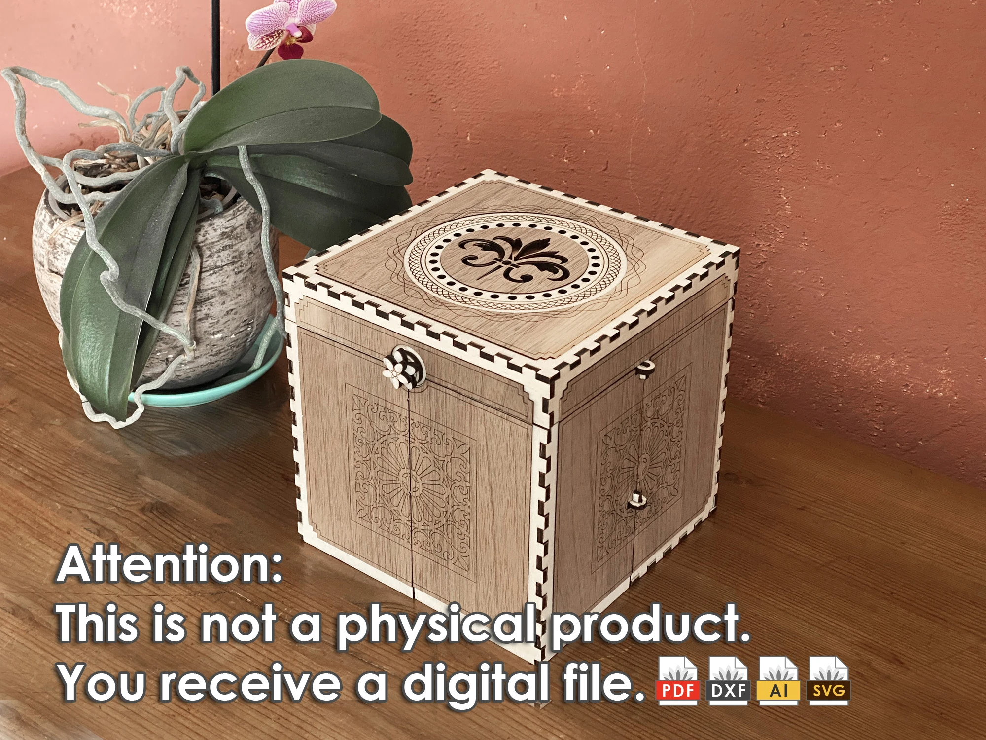 großer klappbarer Organizer Aufbewahrungsbox - Laserschnittdatei Pdf Ai Dxf Svg für Ohrhänger Ringe Ketten uvm.